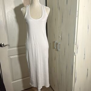 Zara White Ribbed Tank Top Dress